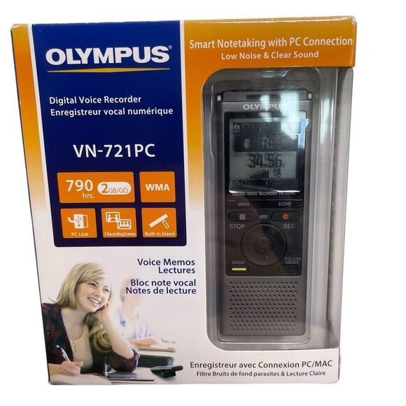 Olympus VN-721PC Digital Voice Recorder 2GB New Open Box Voice Memos Lectures - Picture 1 of 7